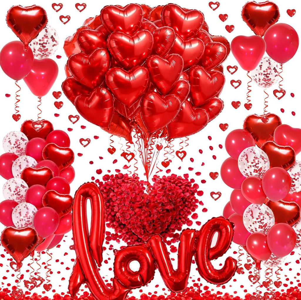 Red Heart Balloon Decoration Kit