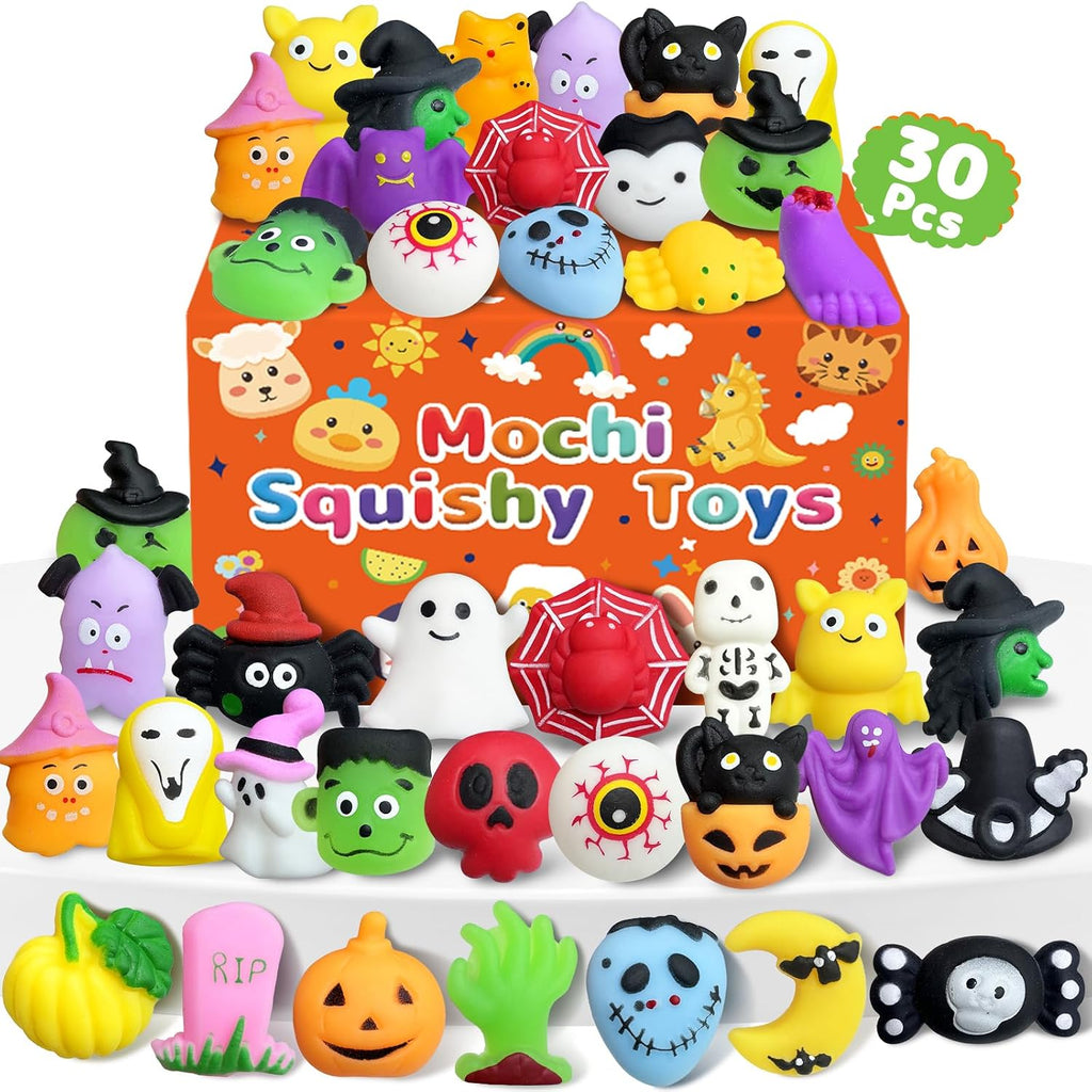 30 Pcs Halloween Squishy Toys, Party Favors for Kids, Non Candy Treats