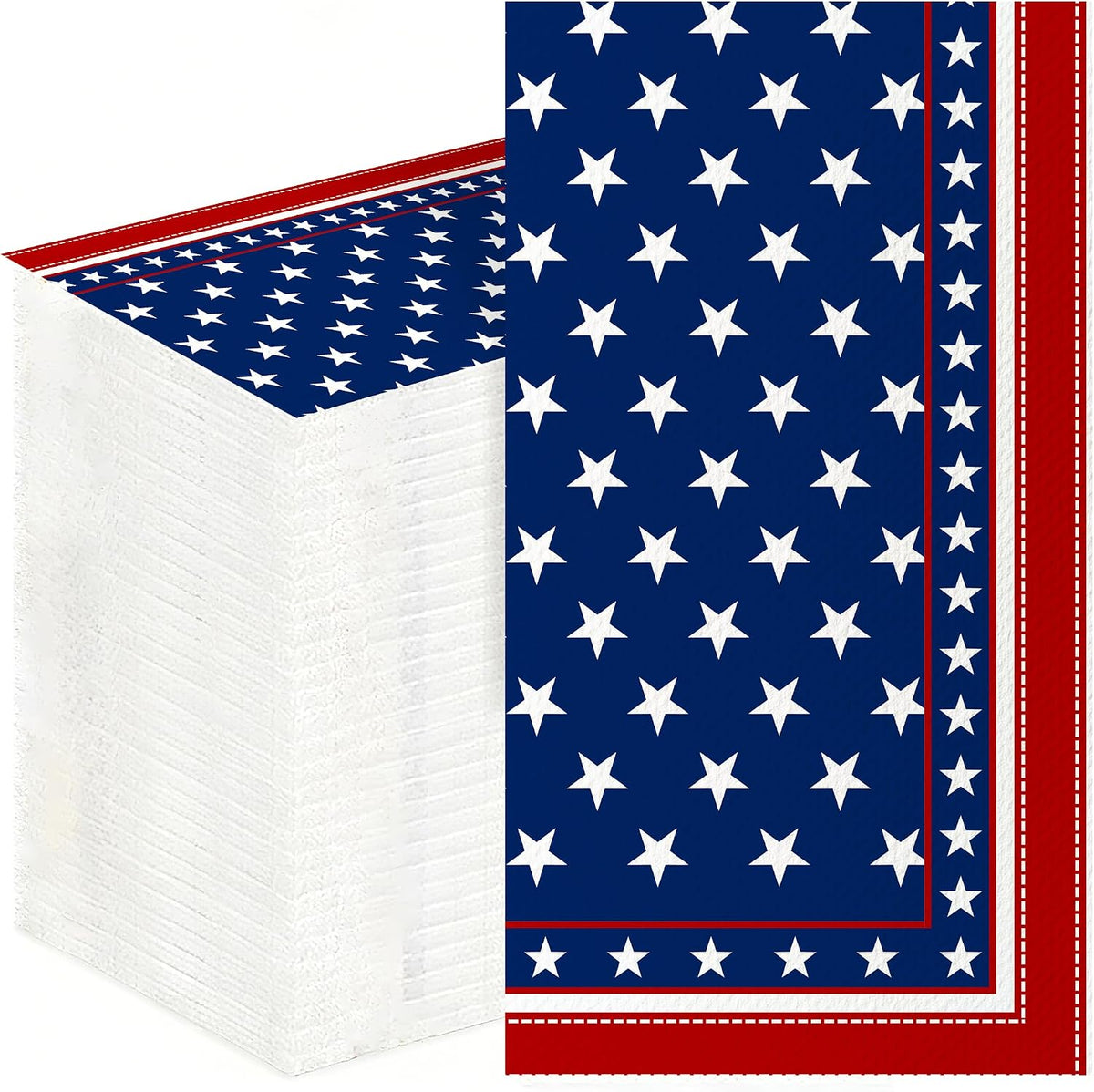 250th Anniversary 4th of July Disposable Paper Napkins, 200 Pcs US Flag Patriotic Red White Blue 2-Ply Luncheon Napkins for America 250th Independence Day Memorial Day Patriotic Party Supplies