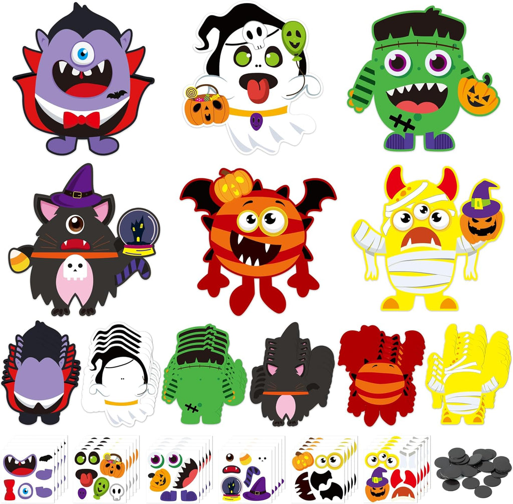 Haooryx DIY Halloween Monster Magnet Craft Make Your Own Halloween Sticker
