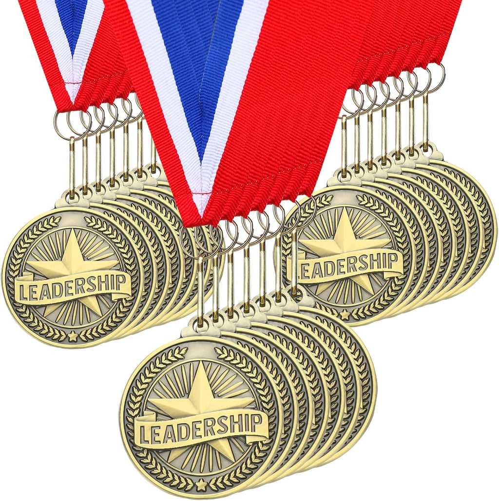 Quelay 30 Pcs Gold Star Awards Medals 2" Ribbons