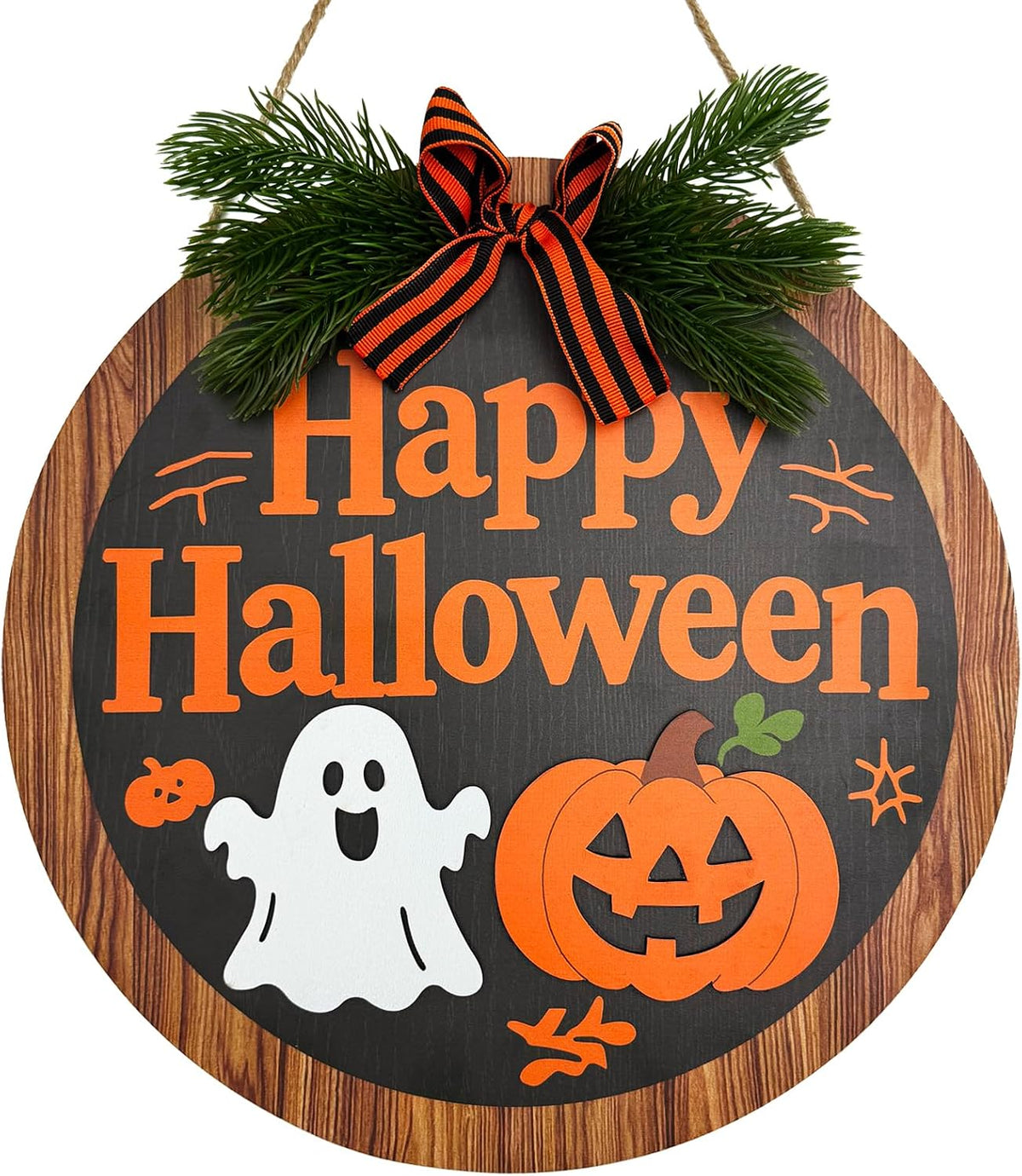 Lineshading 4 Pcs Halloween Ghost Blocks, Wooden Coffee Farmhouse Decor