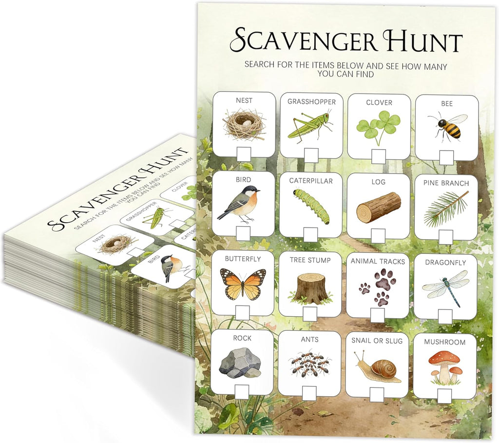 Nature Scavenger Hunt Cards for Road Trips and Camping, Travel Activities-6