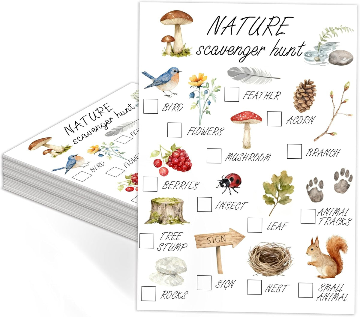Nature Scavenger Hunt Cards for Road Trips and Camping Travel Activities