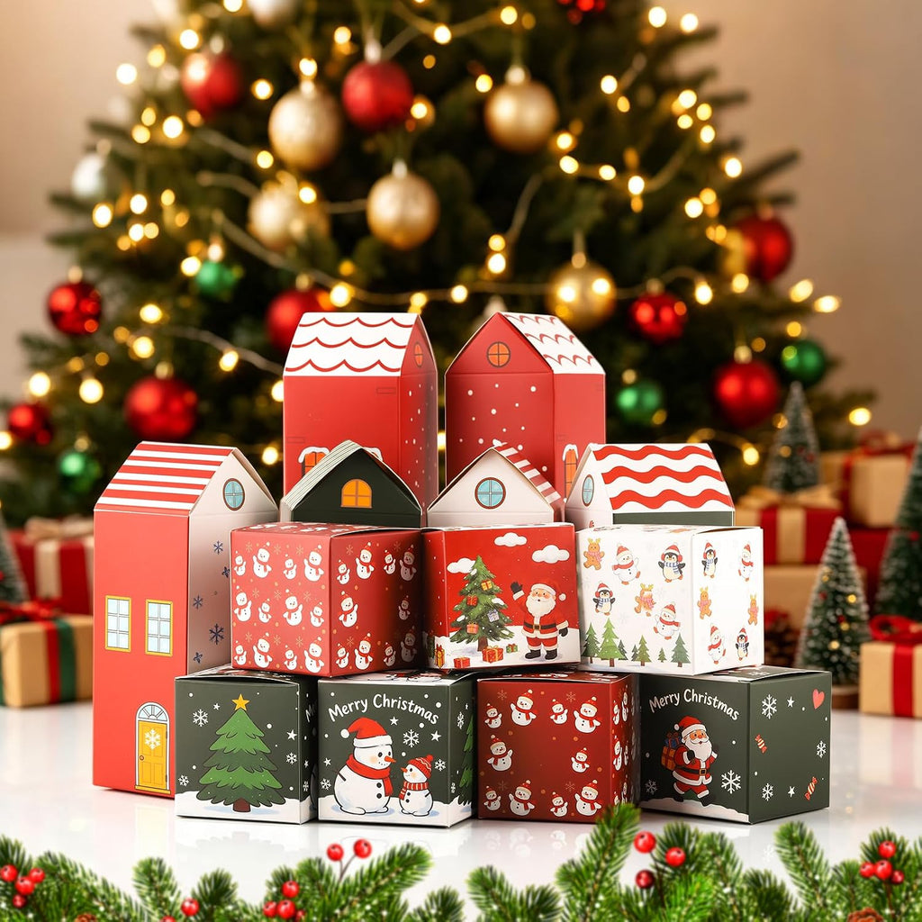 24 Christmas Advent Calendar Boxes to Fill for Adults Kids | Empty Advent Calendar, Countdown to Christmas Goody Treat Gift Boxes