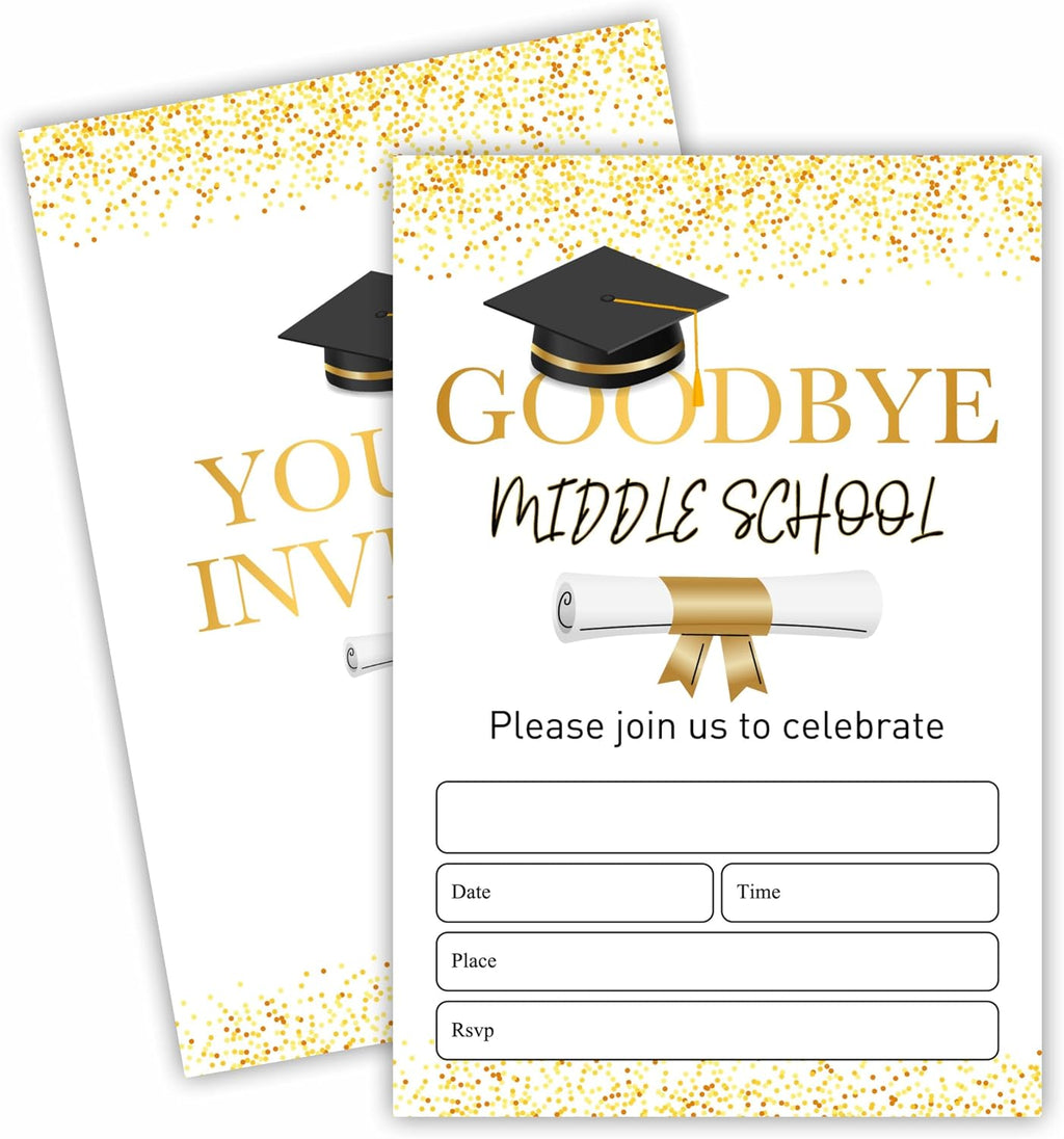 2026 graduation party invitations - 20 Graduation Invitation Letters with Envelopes, Gold Dots Fill in style invitation cards, For High School & College Grad Party celebrate Supplies - A07