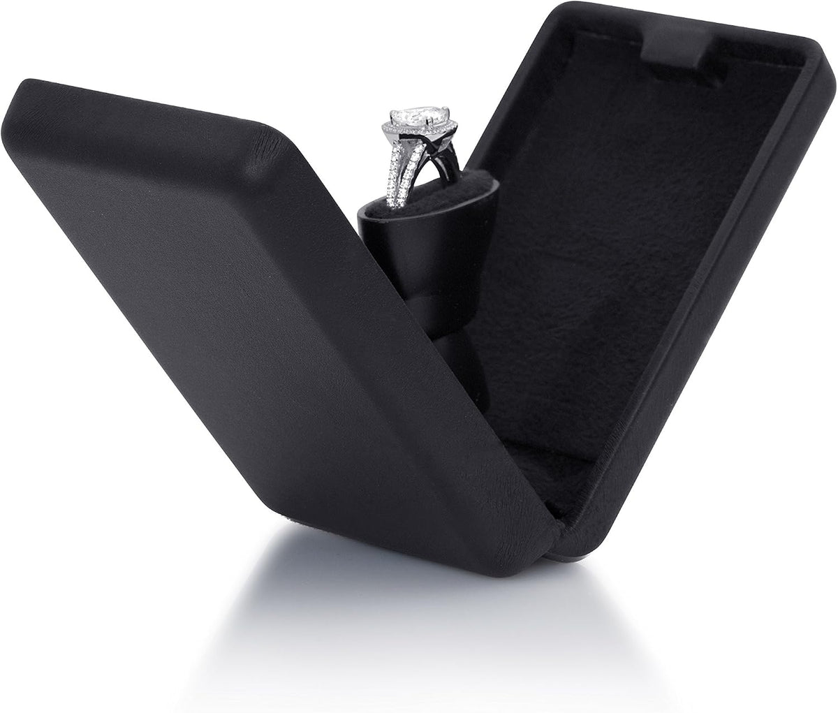 Noble Pack Pop the Question Ring Box - Flat & Slim Engagement Ring Box for Proposal or Special Occasion