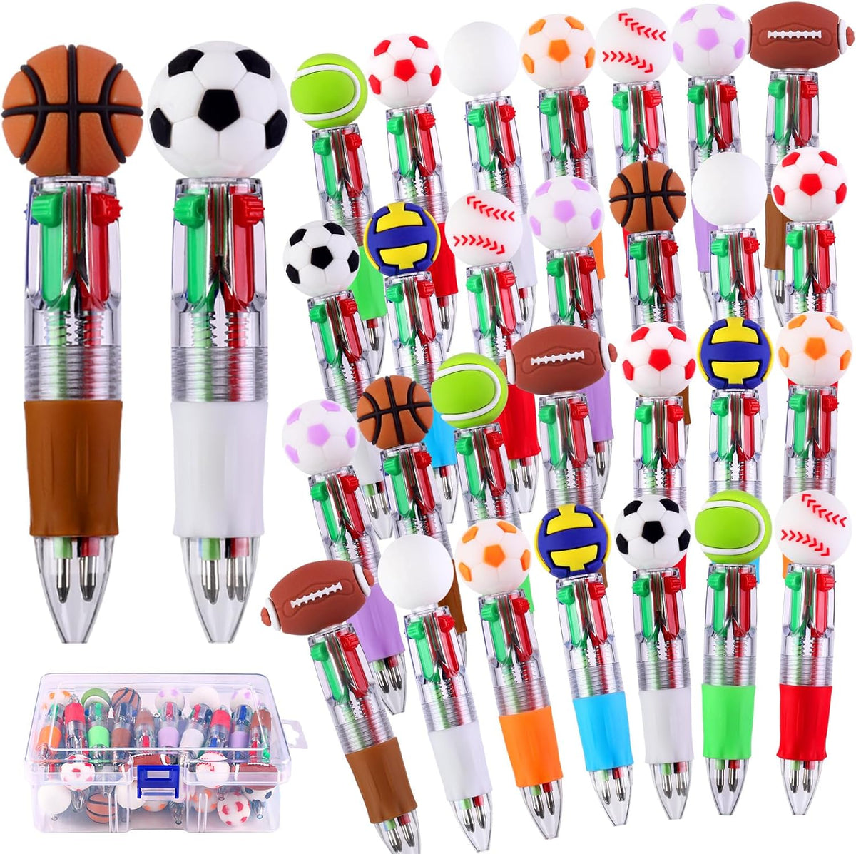 30PCS Mini Sports Multicolor Pens in One for Party Favors Supplies