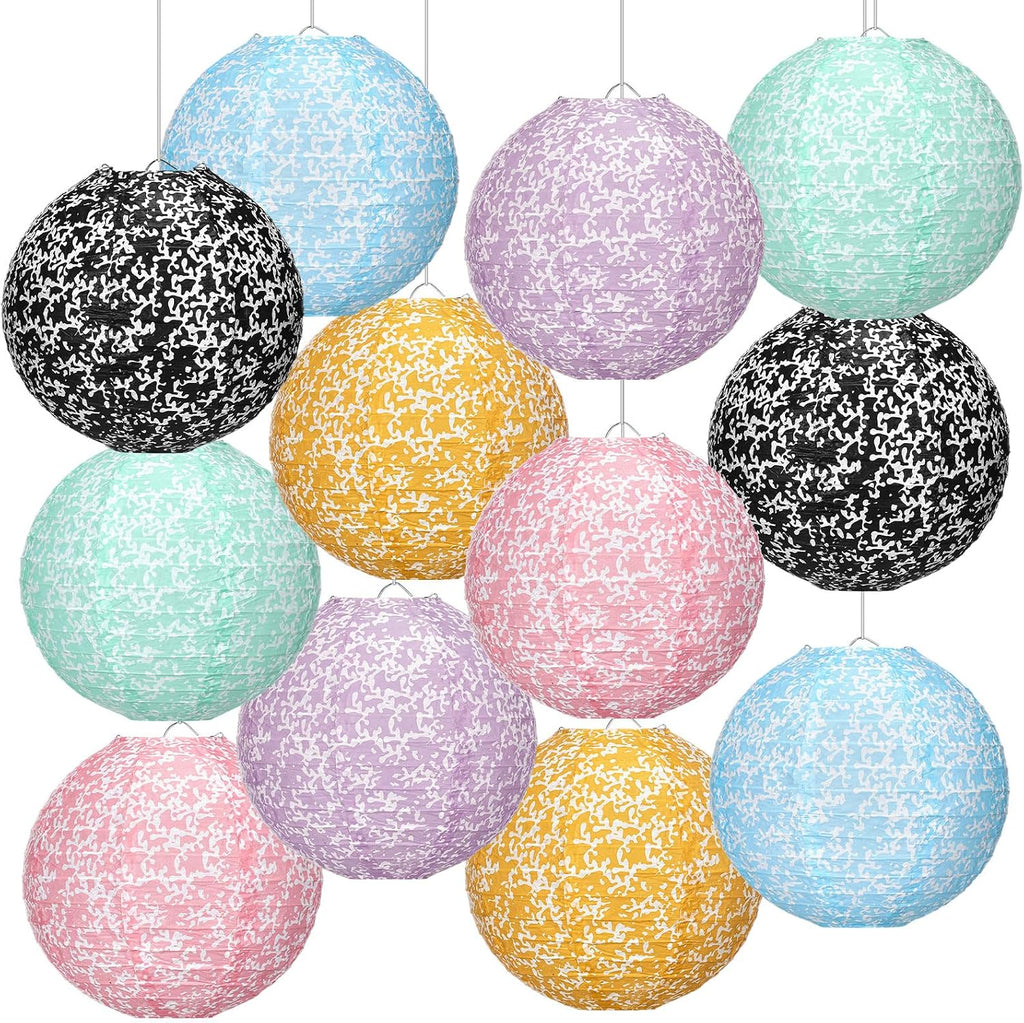 Baquler 12 Pcs Composition Notebook Hanging Lanterns Decorations, 6 Colors