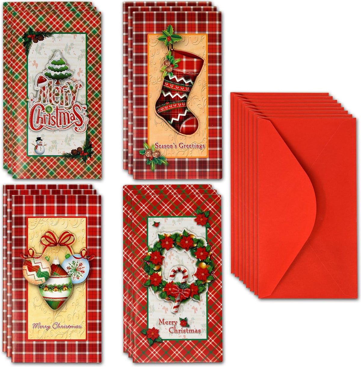 Gift Boutique Christmas Money or Gift Card Holders with Envelopes 12 Count