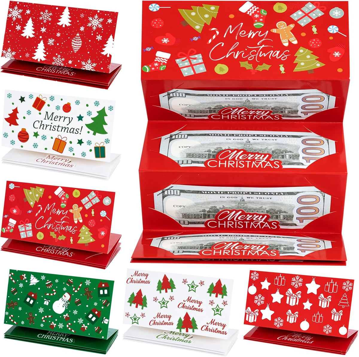 12 Pack Christmas Money Holders for Christmas Cash Gifts