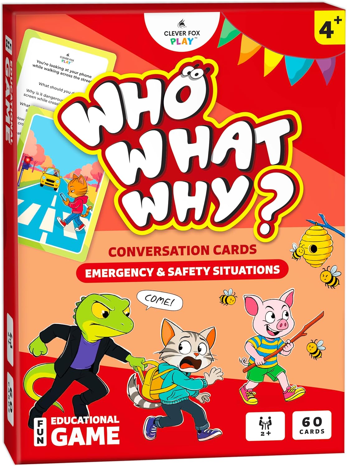 Who What Why Safety Conversation Cards for Kids, SEL Game, Ages 4+