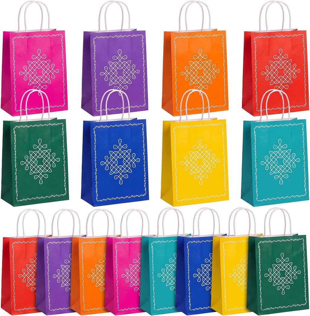 Dansydaisy 24 Pack Indian Return Gifts Paper Bags Bulk for Pooja