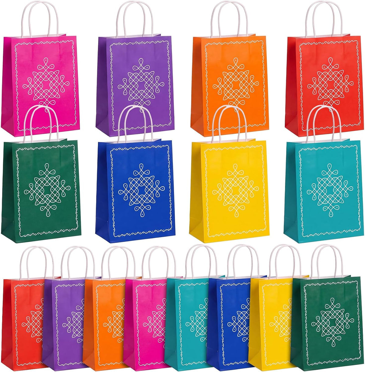 Dansydaisy 24 Pack Indian Return Gifts Paper Bags Bulk for Pooja