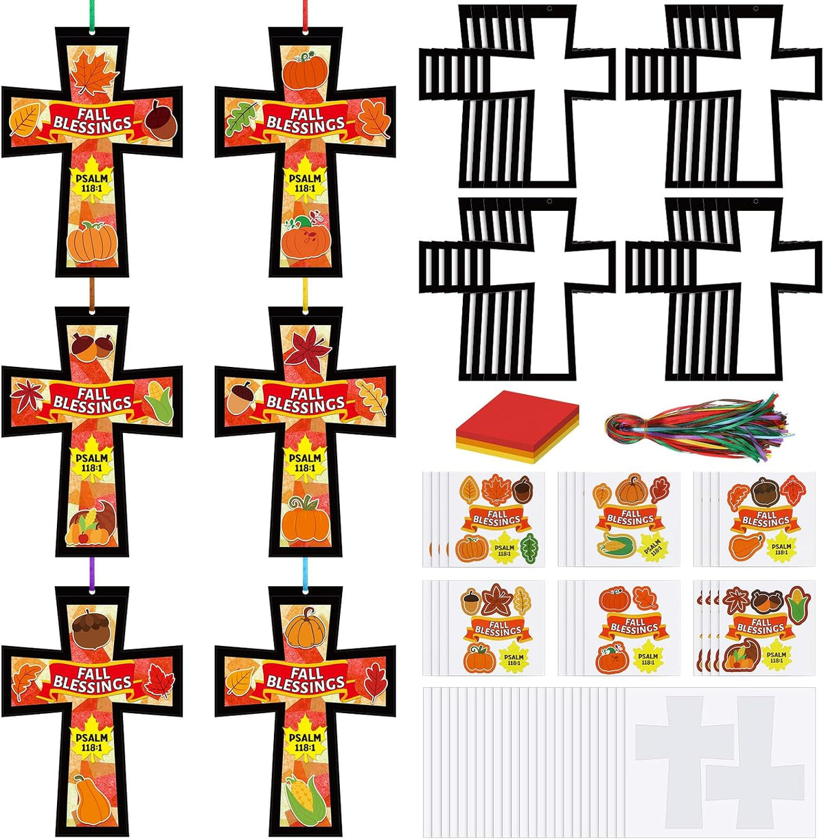 Chiisong 24 Sets Fall Blessings Crafts Fall Harvest Religious Crafts
