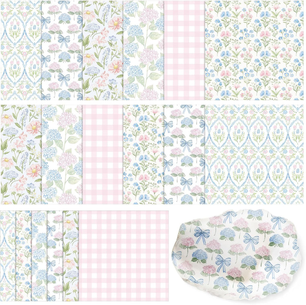 Yexiya 36 Sheet 6 Style Pastel Floral Paper Napkins for Decoupage
