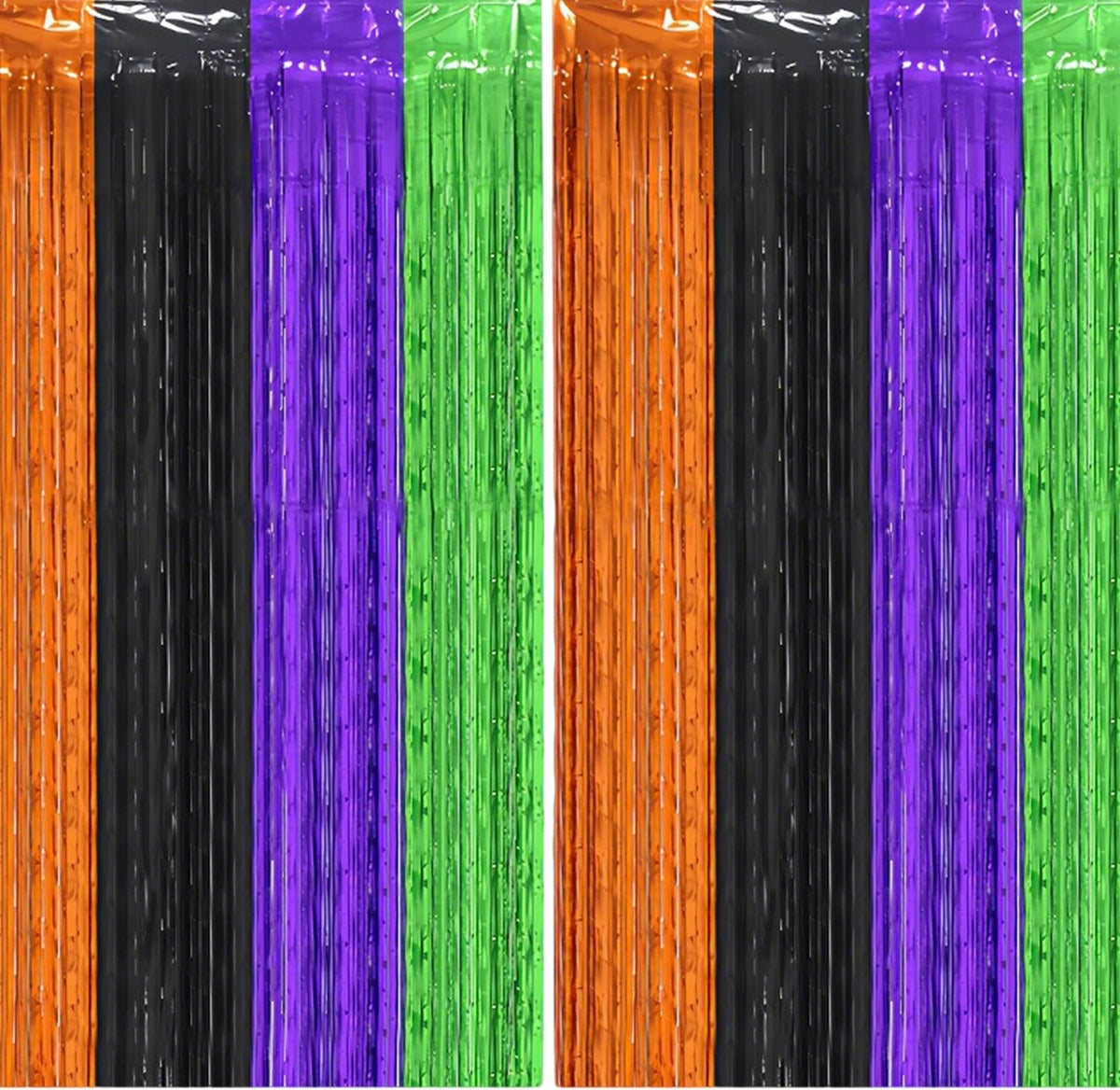 2 Pack Halloween Foil Fringe Curtains Party Decoration, 3.3 x 6.6ft