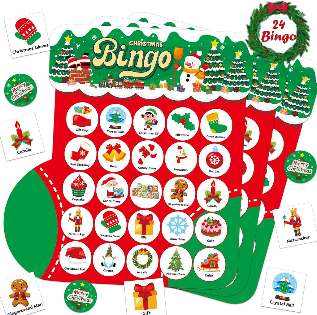 Socks Christmas Bingo Games for Kids, Christmas Crafts