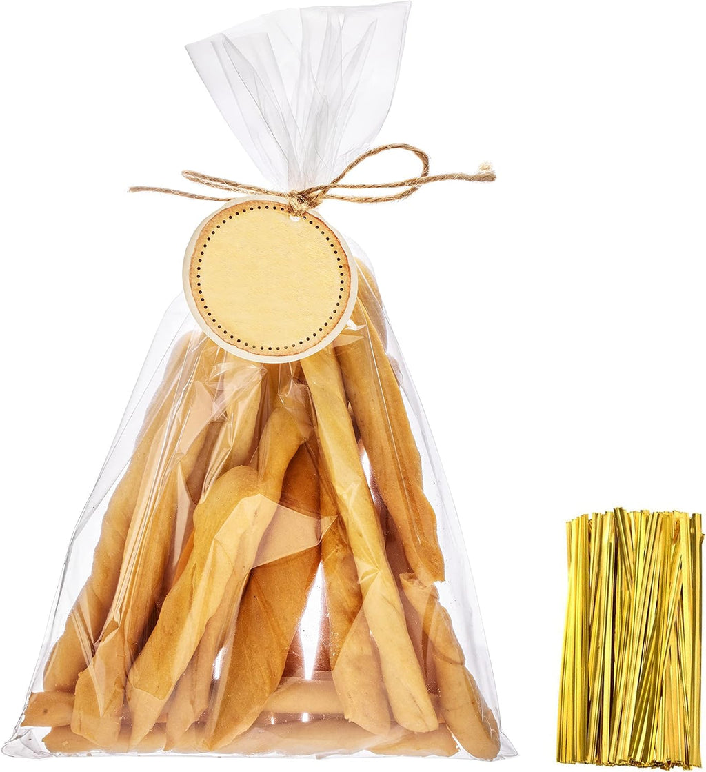 Yotelab Cellophane Treat Bags, 6x12 In Cellophane Bags With Ties, 100 Pcs