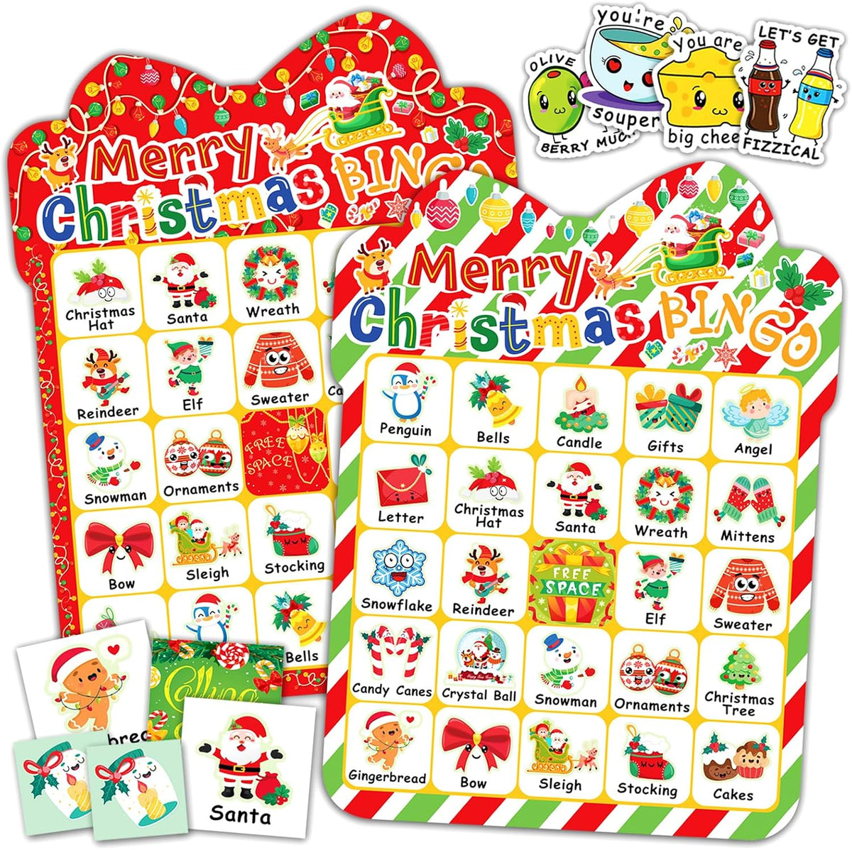 39Pcs Christmas Bingo Cards