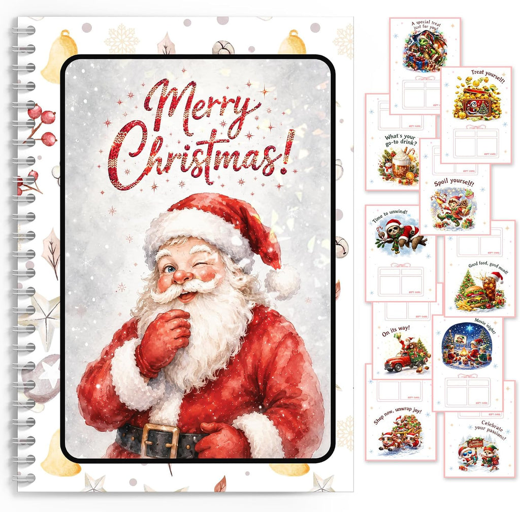 Christmas Gift Card Book for Teens, Santa Merry Christmas Gift Card Holder