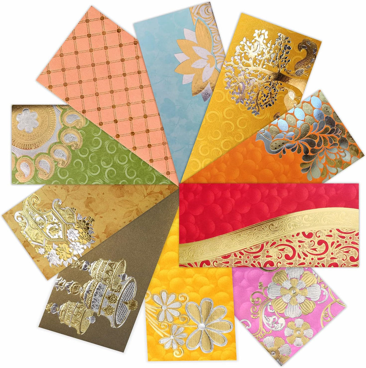 PARTH IMPEX Shagun Gift Envelope (Pack of 10) Assorted Color Designs