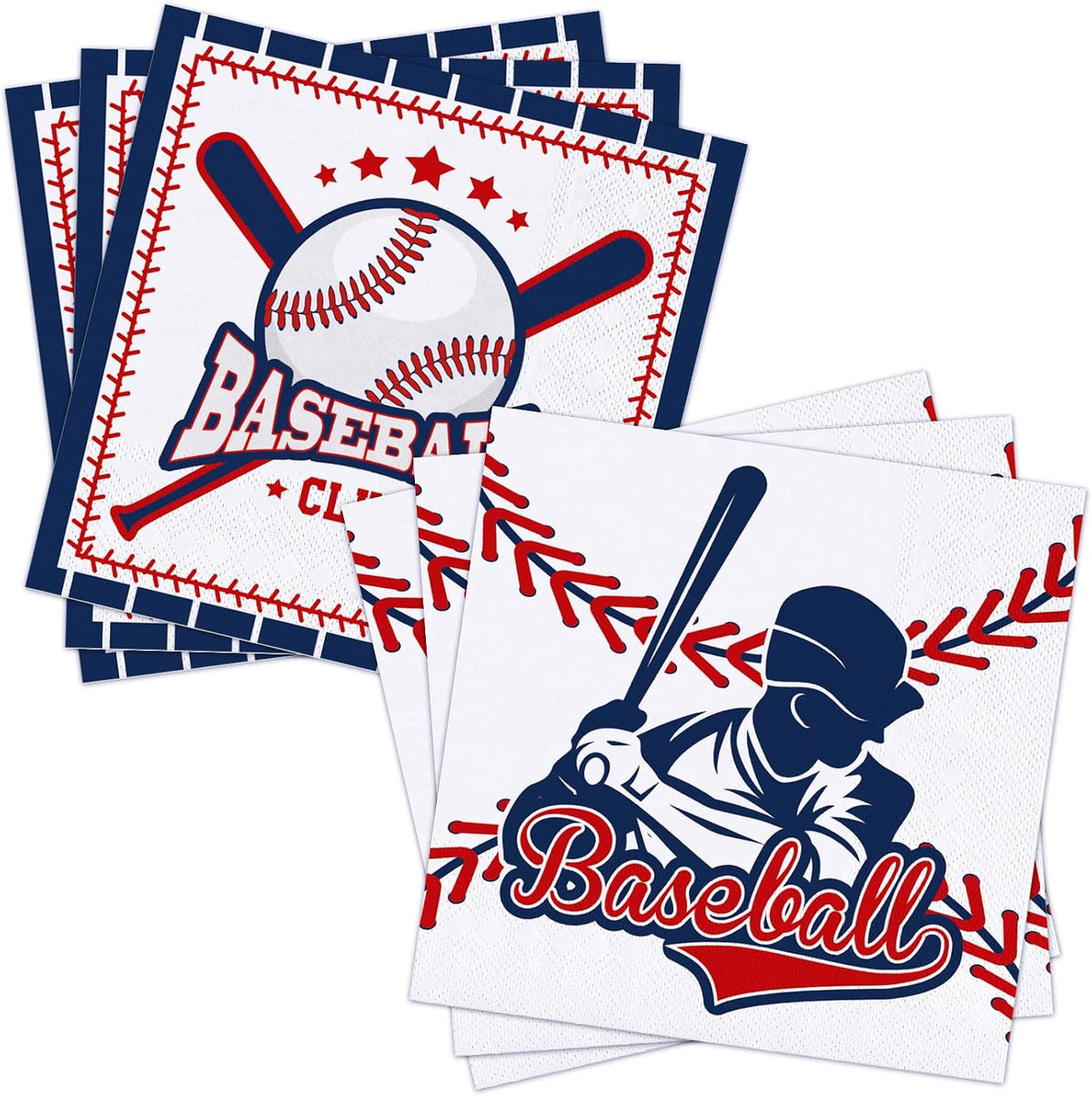 Natnarr 100 Pcs Baseball Napkins, 5" Baseball Birthday Napkins