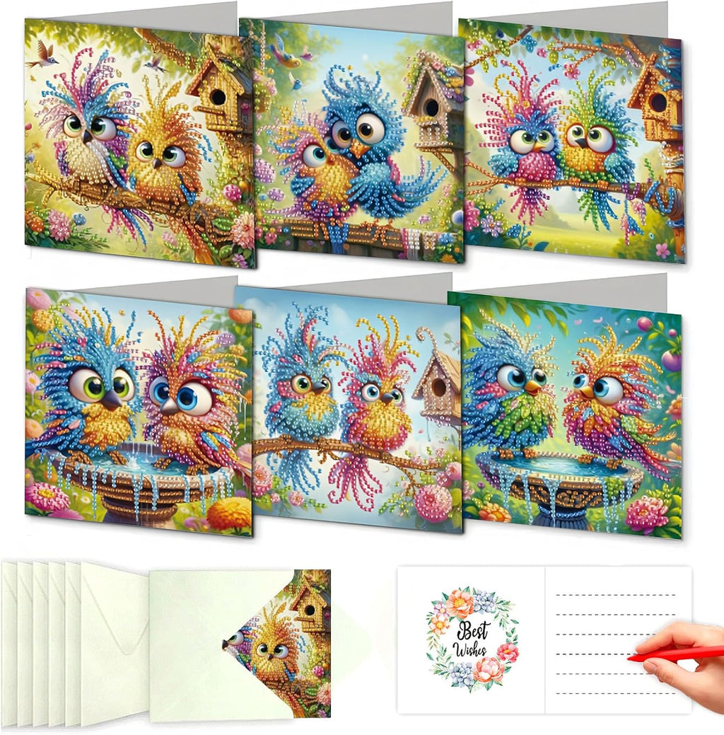 DDGYP 6 PCS Paper Folding DIY Diamond Art Greeting Cards Kit with Envelopes
