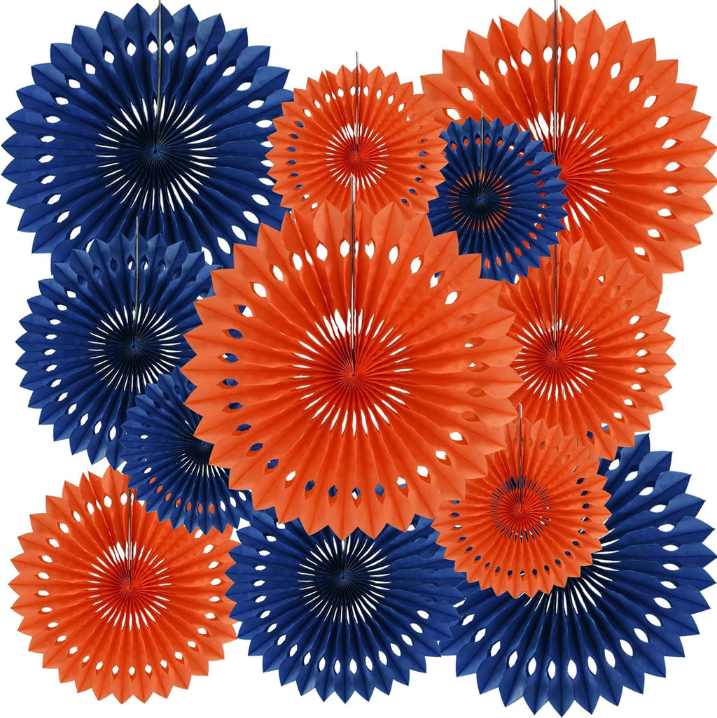 BEISHIDA Honeycomb Round Paper Fans Blue Orange Hanging Party Decoration