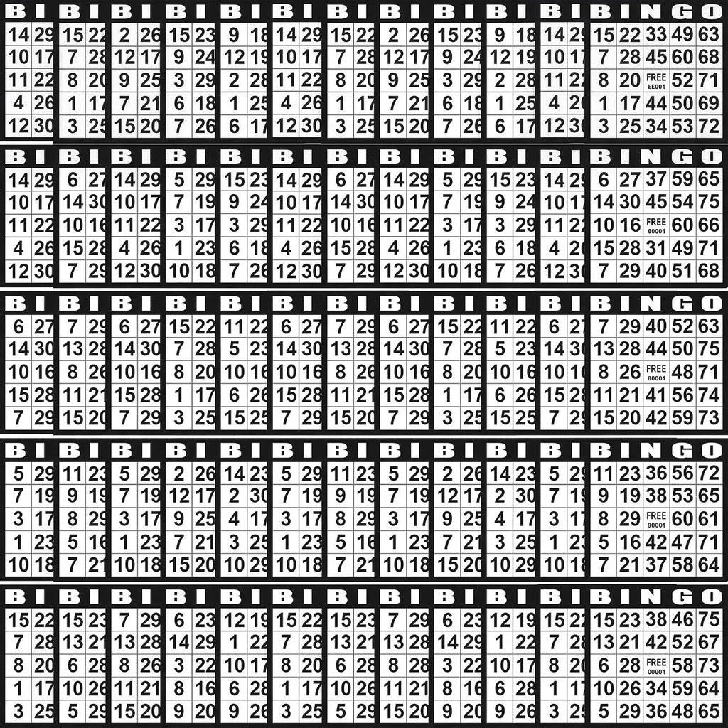 Harloon 1000 Sheets Disposable Bingo Game Cards, Black