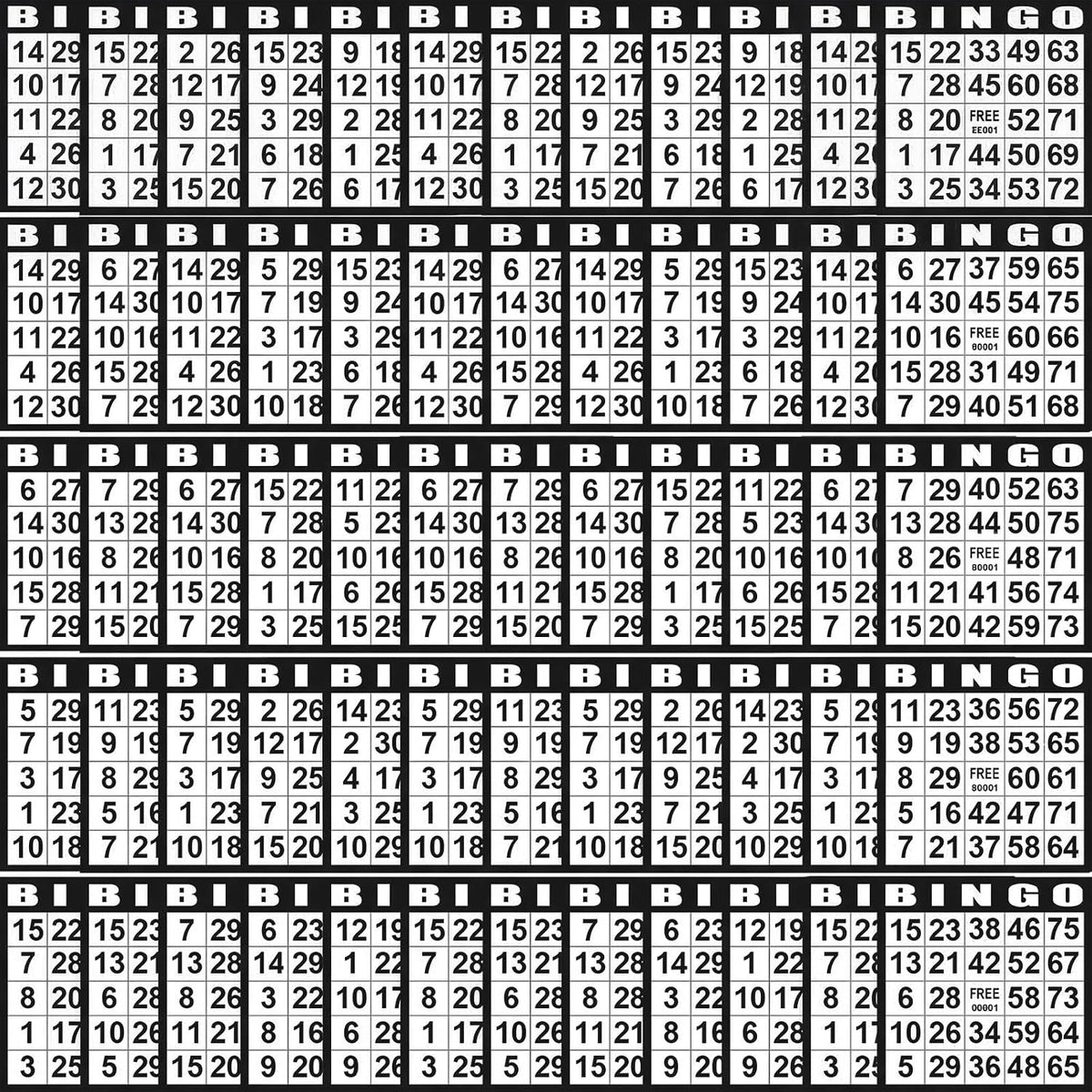 Harloon 1000 Sheets Disposable Bingo Game Cards, Black