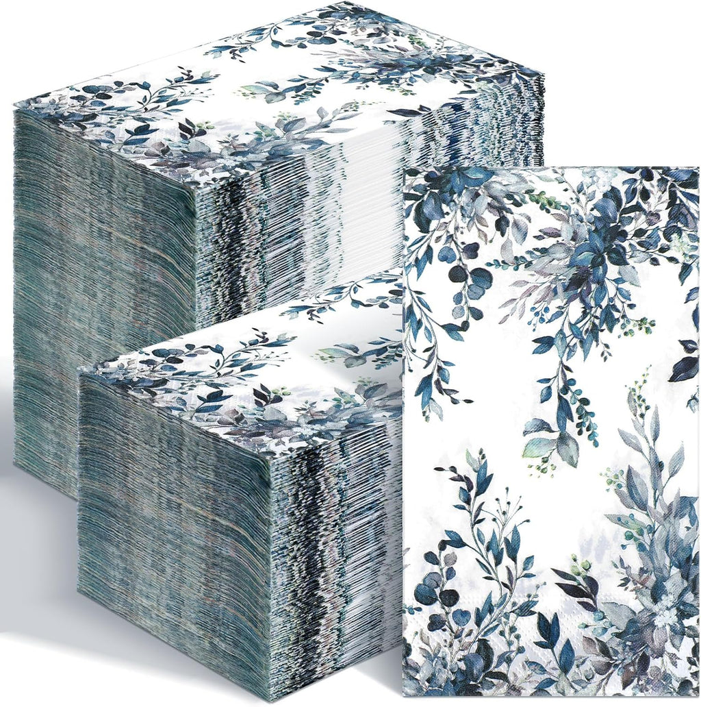 Seajan 200 Pcs Eucalyptus Napkins Paper Disposable Hand Towel for Bathroom