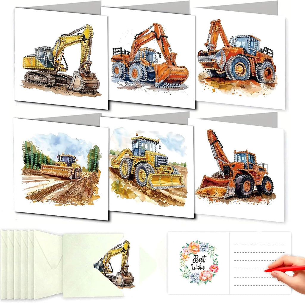 DDGYP 6 Pack,Diamond Painting Greeting Cards with Envelopes, 5.9x5.9in