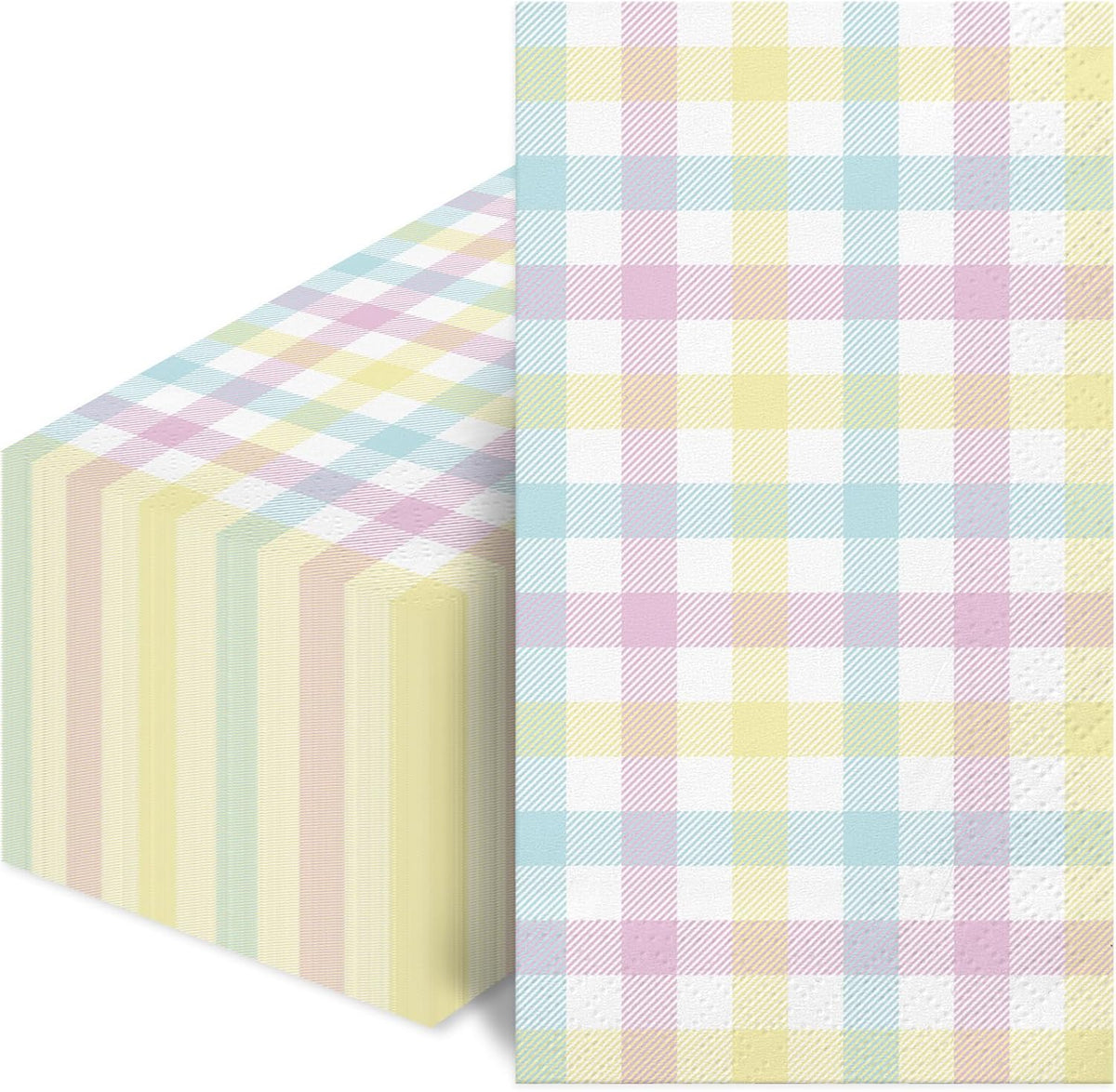 100Pcs Easter Pastel Plaid Paper Napkins