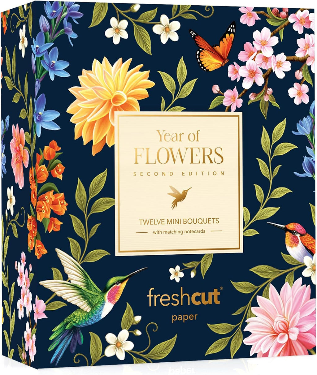 Freshcut Paper Year of Flowers Boxed Set of 12, 2nd Edition