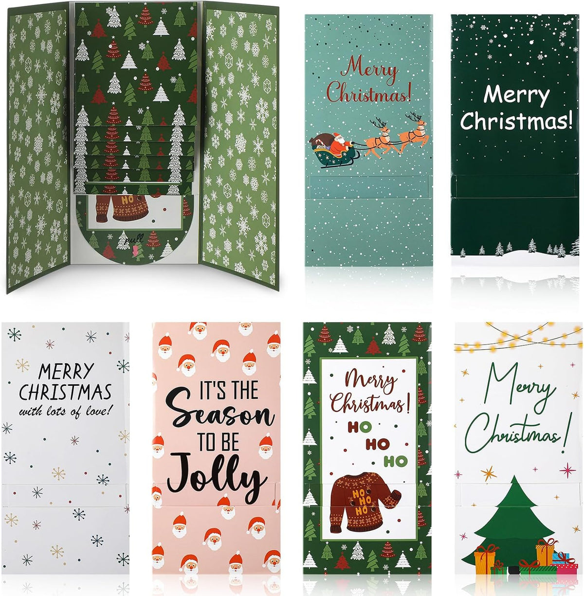 Chivertion 6 Pcs Handmade Waterfall Christmas Gift Card Booklet