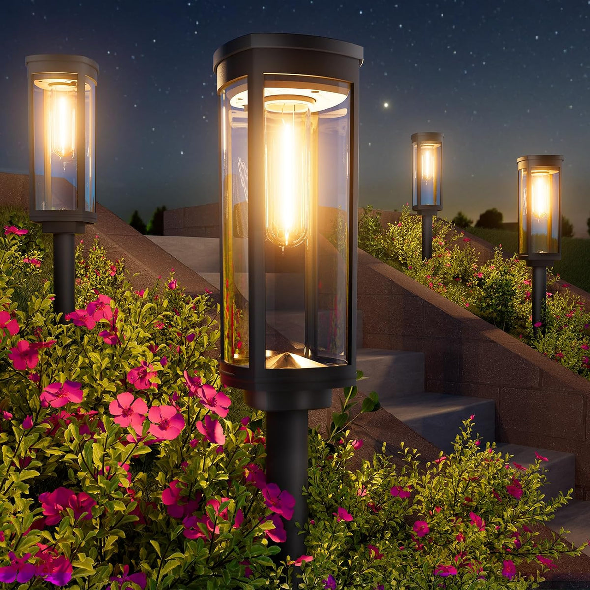GIGALUMI Green Solar Pathway Lights, 20-Pack Outdoor Halloween Decor