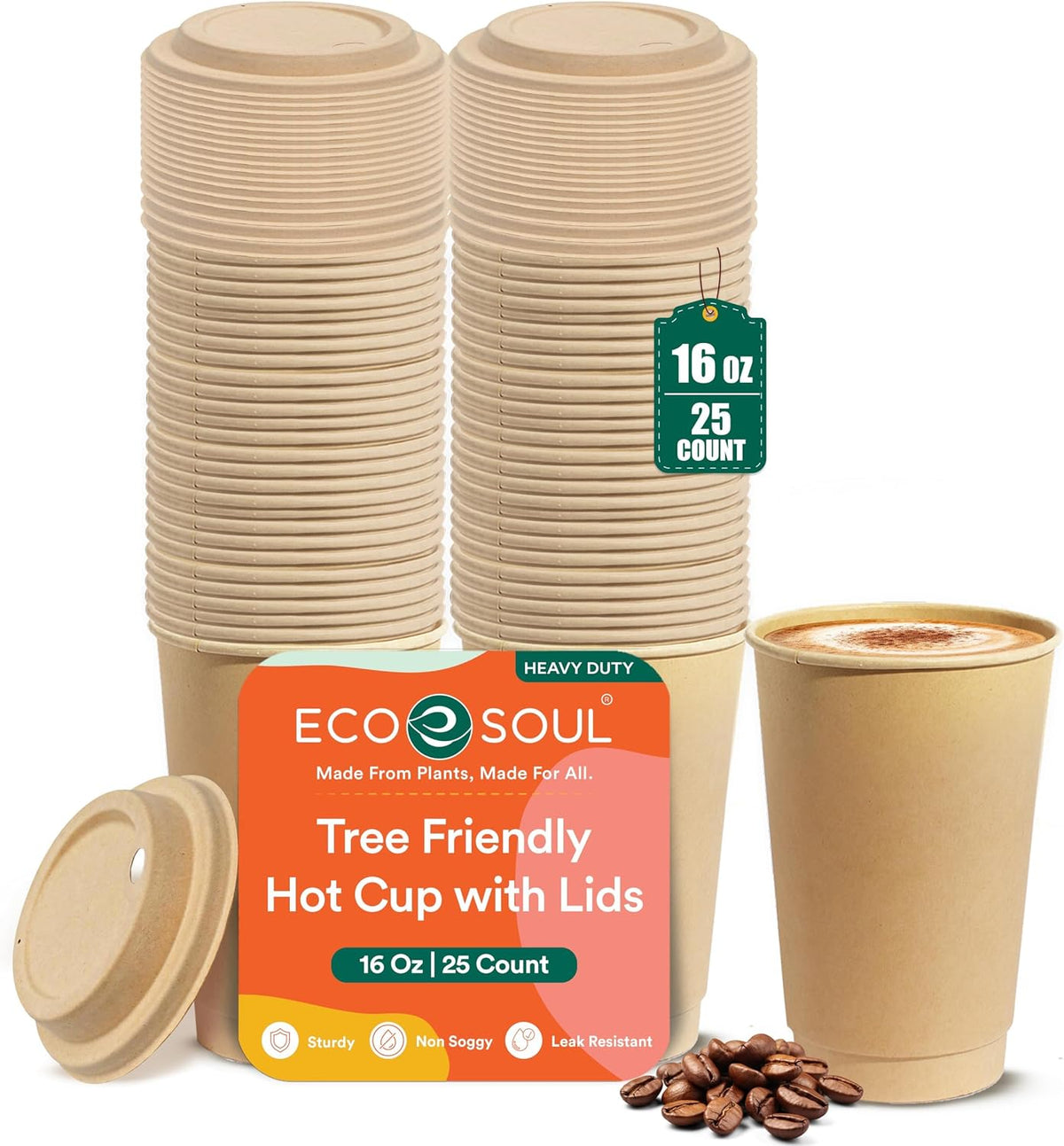 Jingmore 100 Pack 16 oz Christmas Clear Plastic Cups with Lights Design