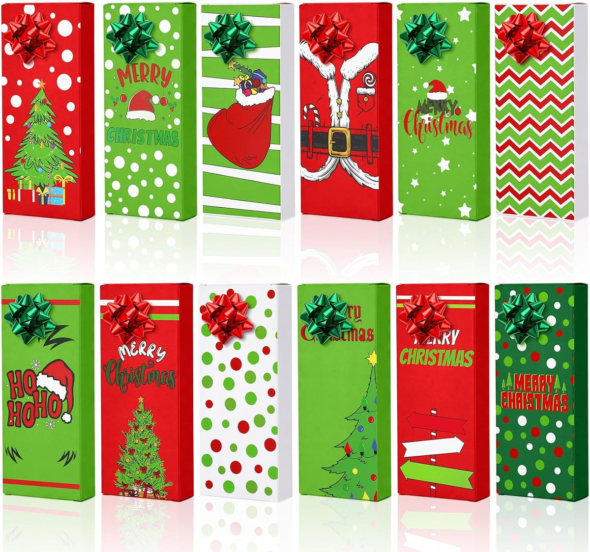 TaoBary 12 Pack Christmas Gift Card Boxes 6.5 x 2.76 x 0.79 Inches,Green