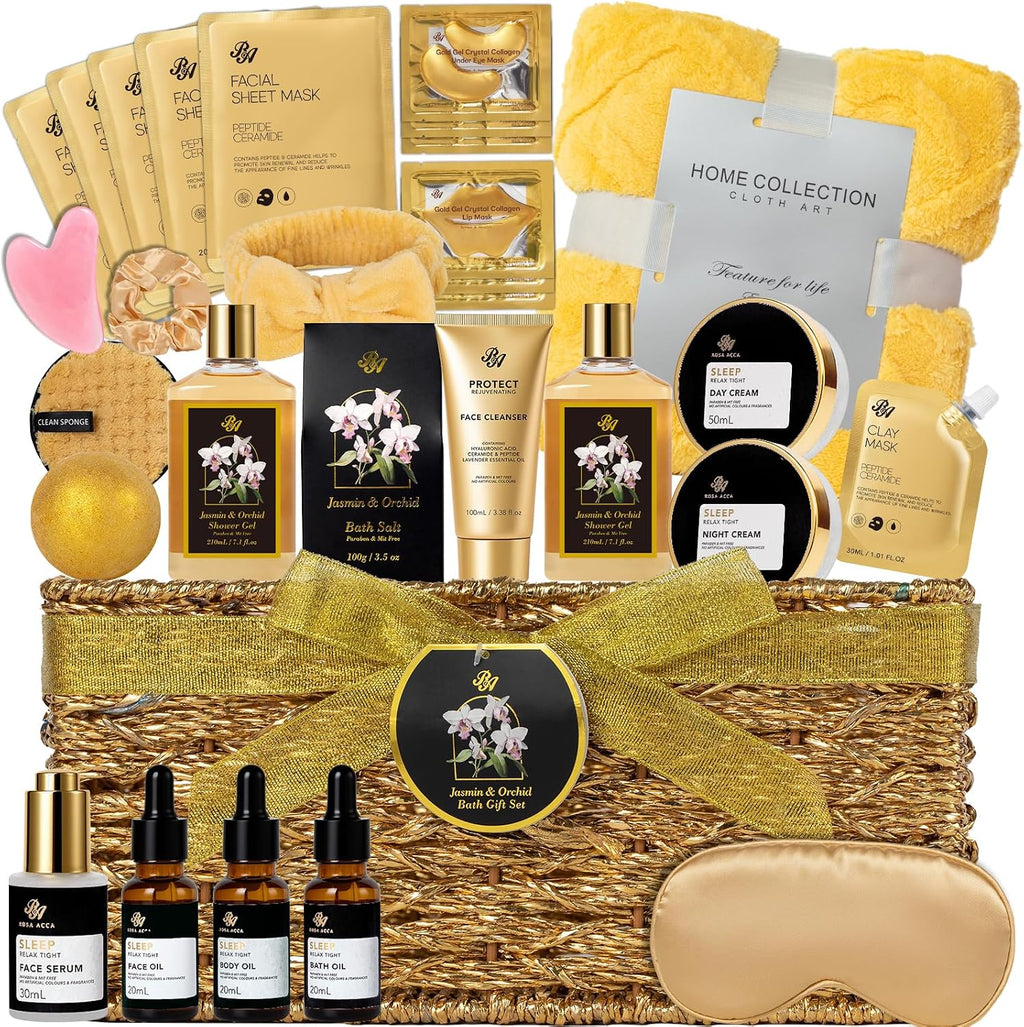 Gifts for Women, 35 Pcs Orchid Bath & Body Gifts Basket, Get Well Soon Gift