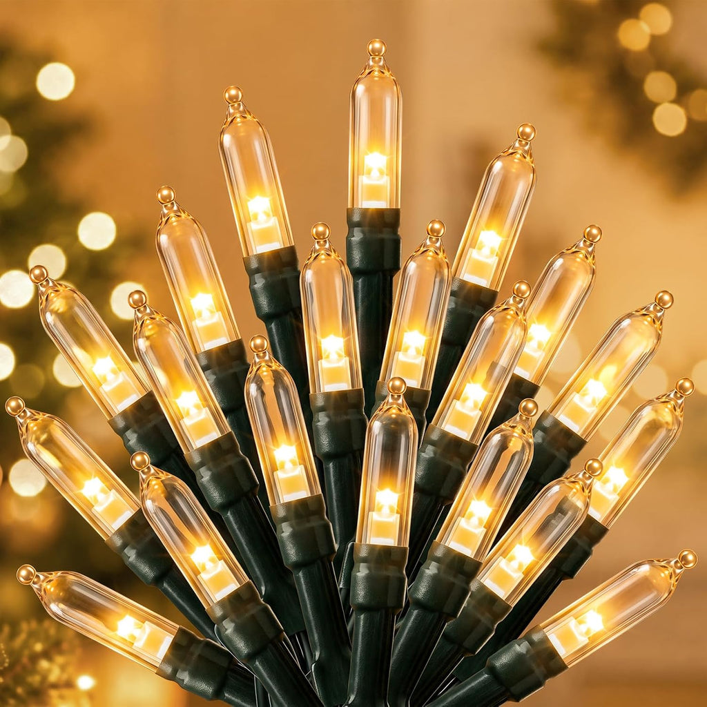Brightown 300 LED Christmas Mini Lights, 110FT Christmas String Lights with 8 Lighting Modes, Connectable Fairy Lights Plug in for Outdoor Xmas Trees Garland Wreath Holiday Decorations, Warm White