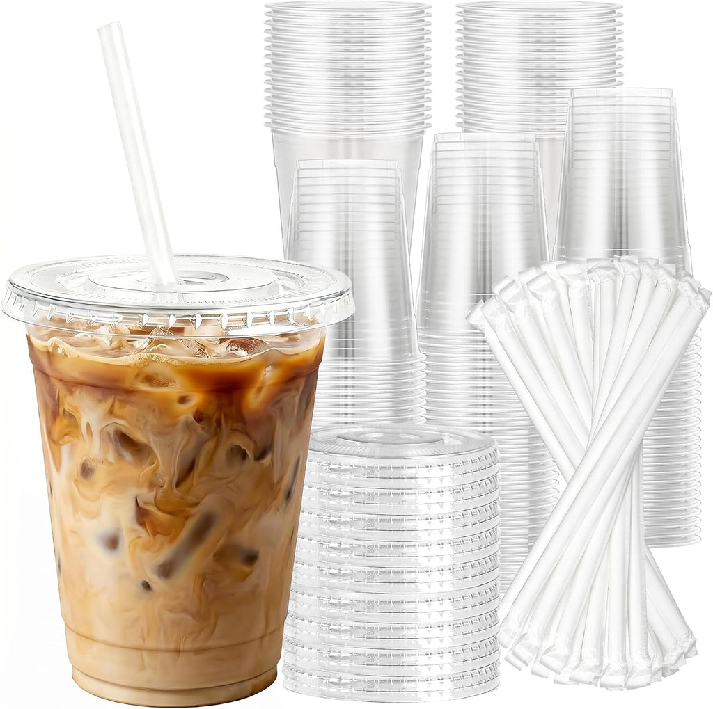RACETOP 16 oz 200 Pack Disposable Plastic Cups, Disposable Clear Plastic Cups for Parties, Weddings, Gatherings, and Festival Events