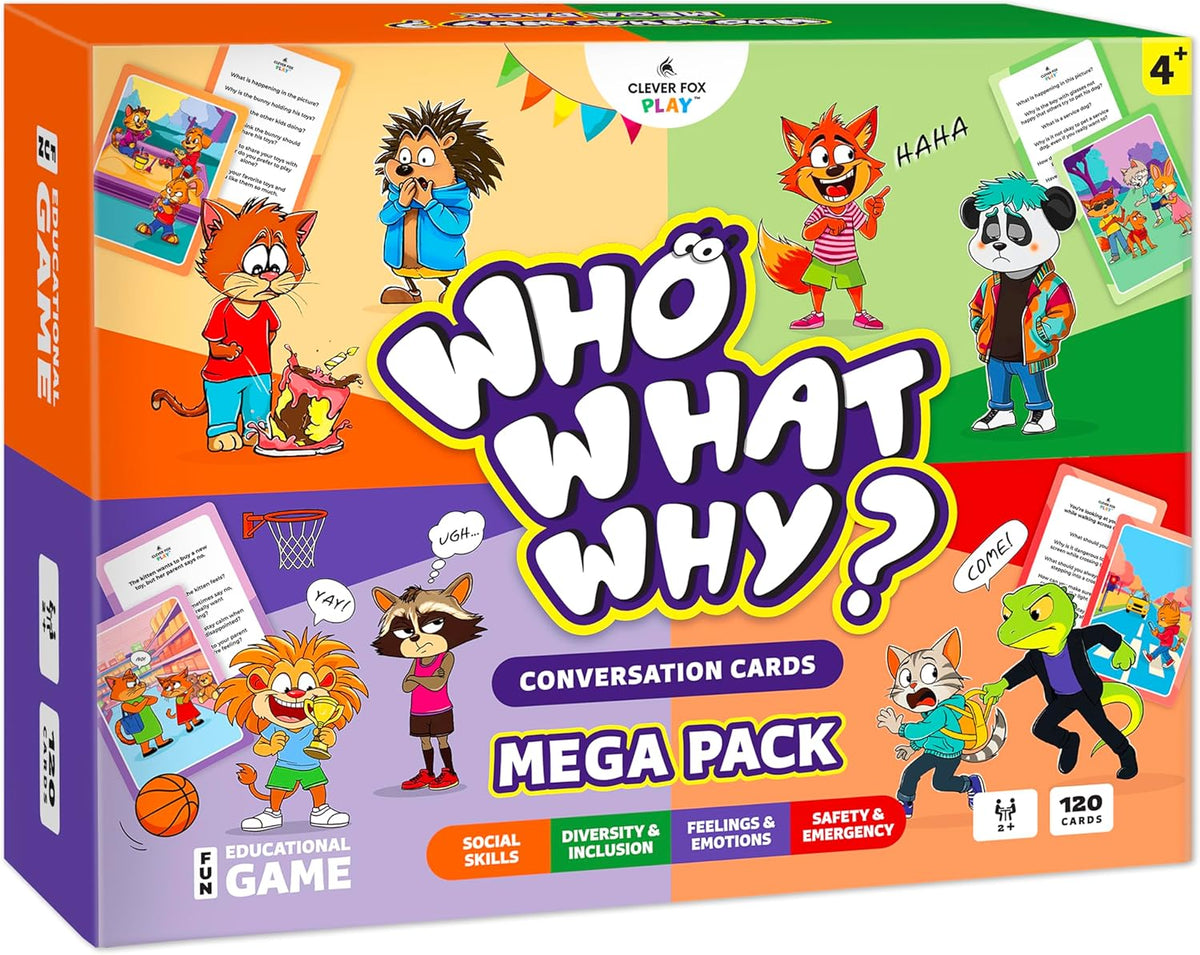Who What Why Mega Pack Conversation Cards, Speech Therapy Game, Ages 4+