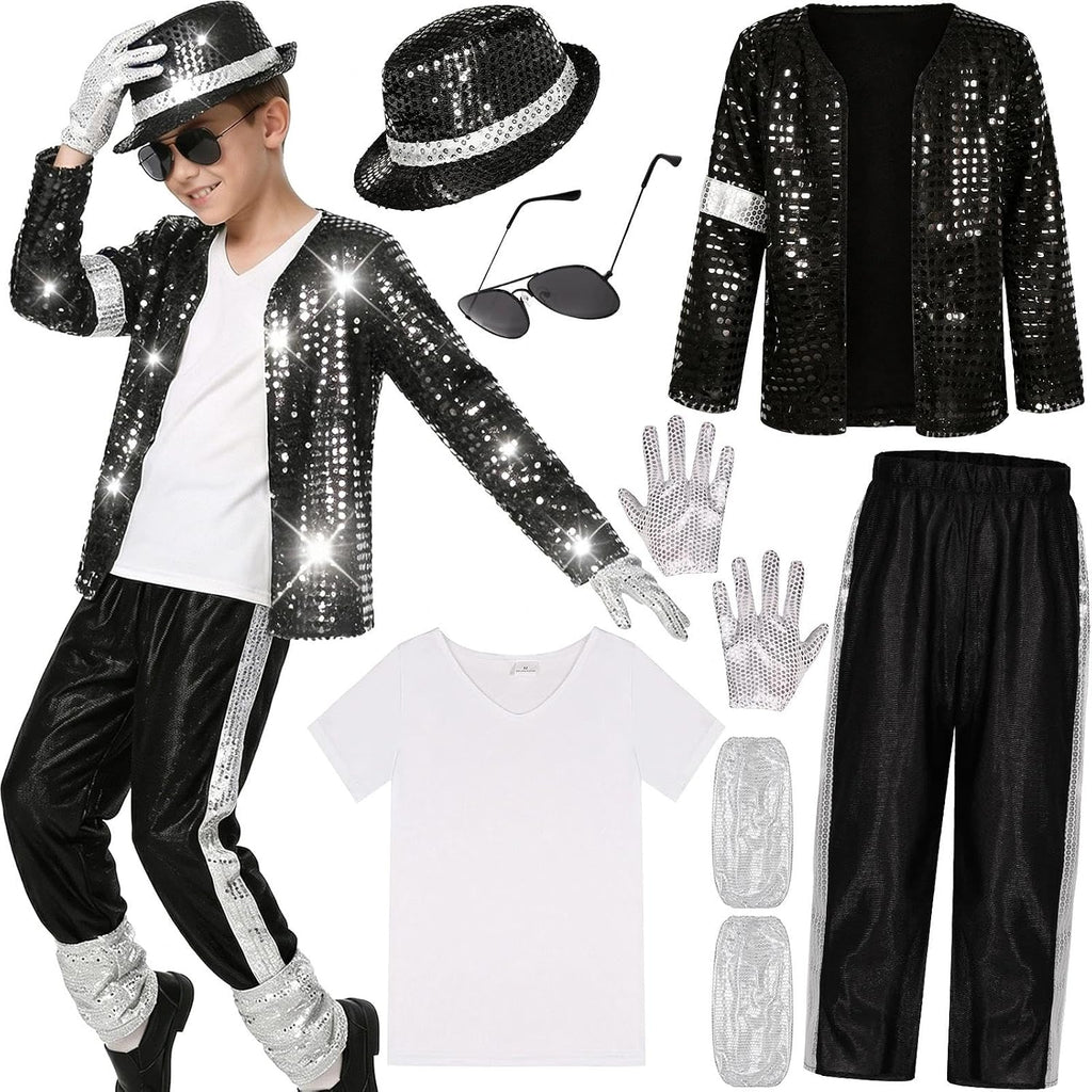 Kids 80s 90s Pop Star Costume Dance Party Outfit Halloween