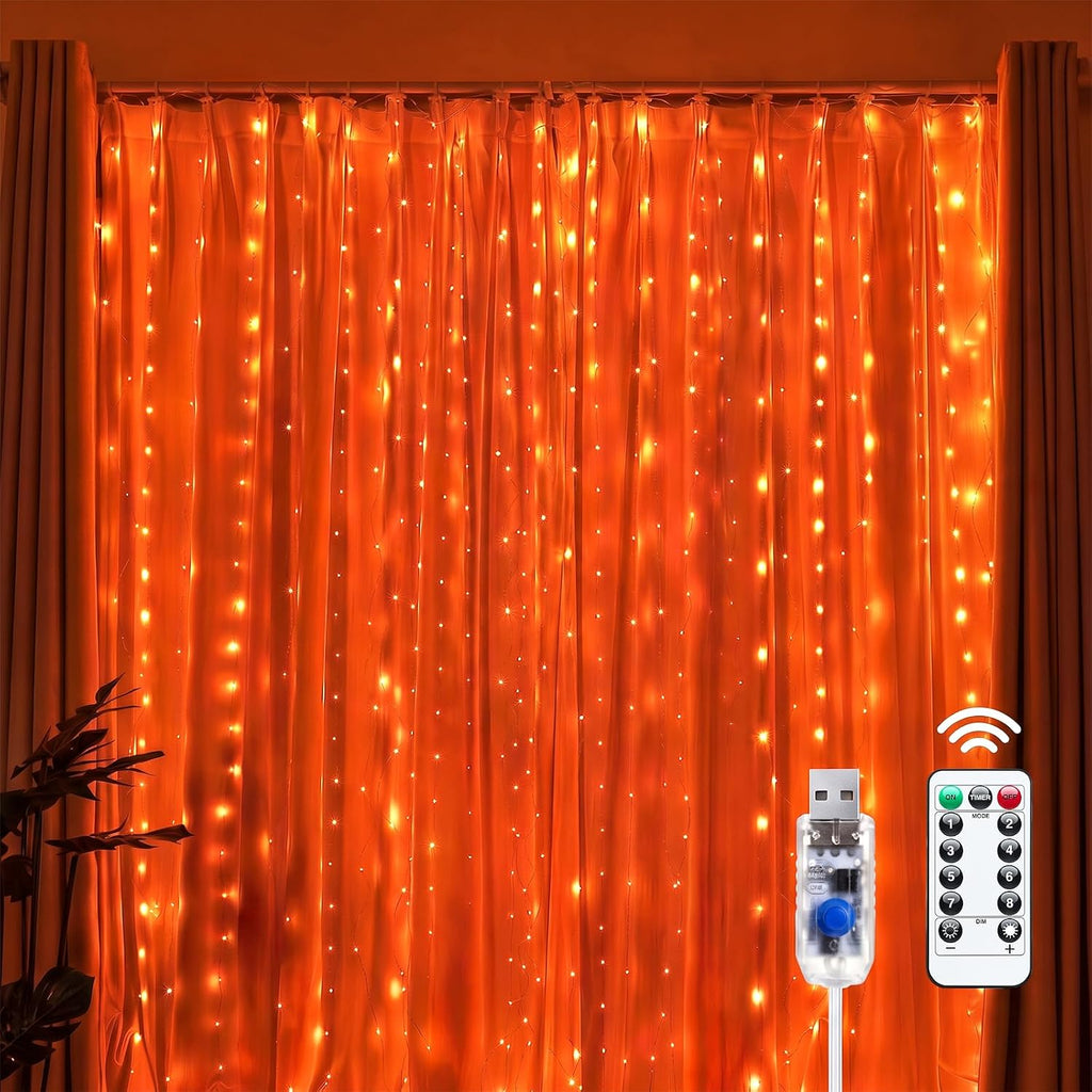 Brightown 300 LED Fairy Curtain Lights, 9.8ft x 9.8ft Curtain String Lights