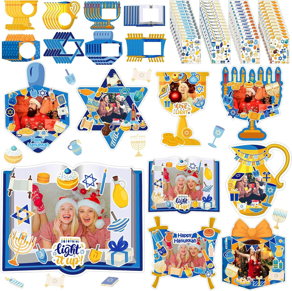 Jetec 48 Sets Hanukkah Picture Frame Craft Kits with Stickers