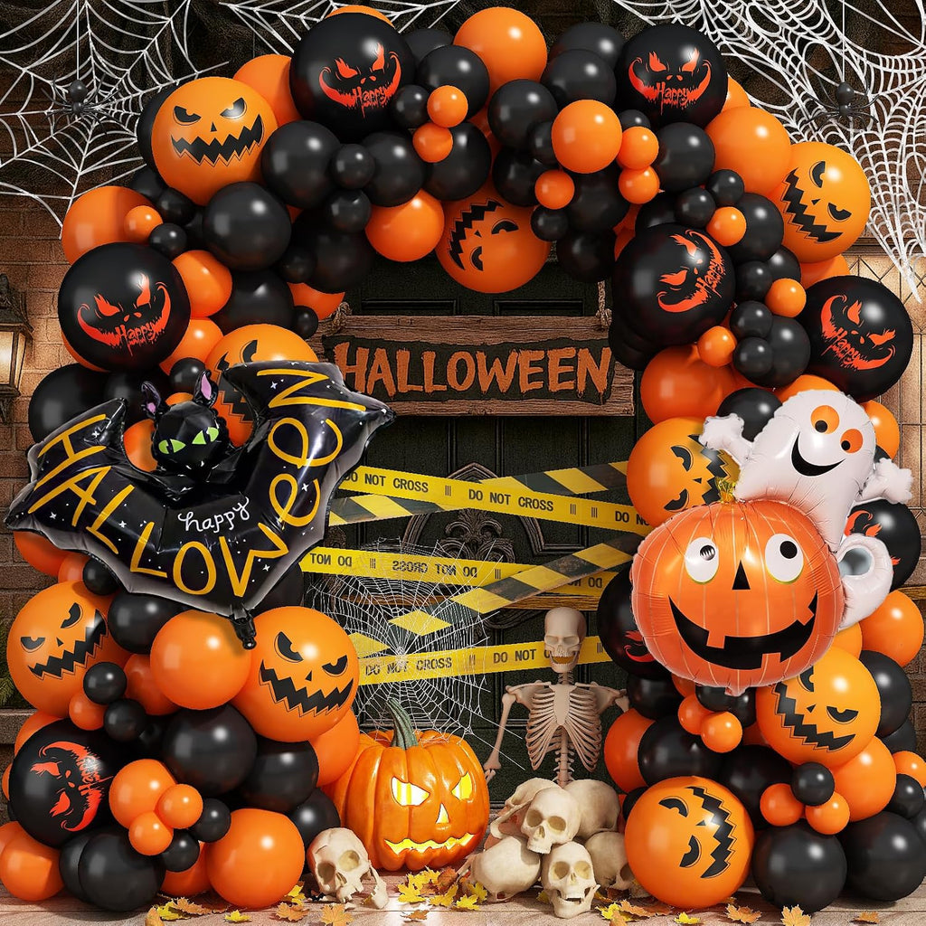 Halloween Balloon Garland Arch Kit, Orange and Black Balloons