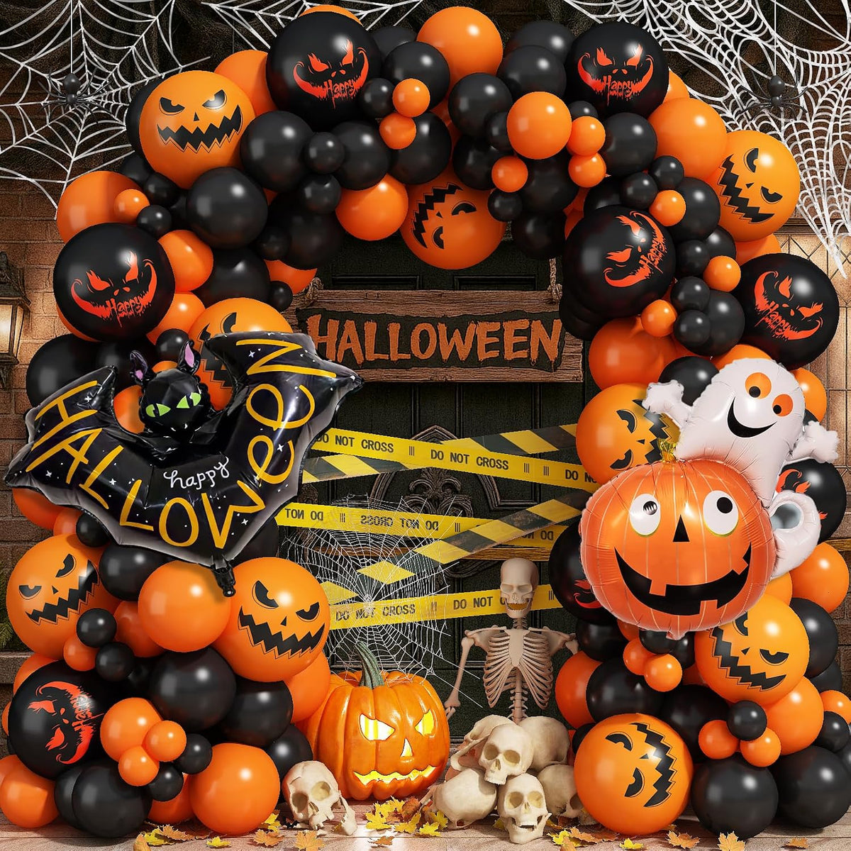 Halloween Balloon Garland Arch Kit, Orange and Black Balloons