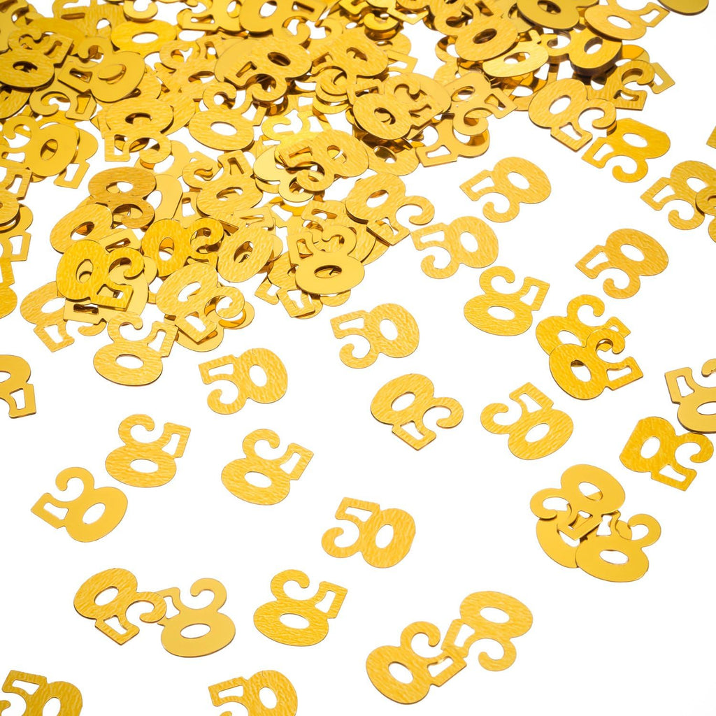 Willbond 2 Bags 1400 Pcs Gold 50th Confetti, 50th Birthday Table Confettis