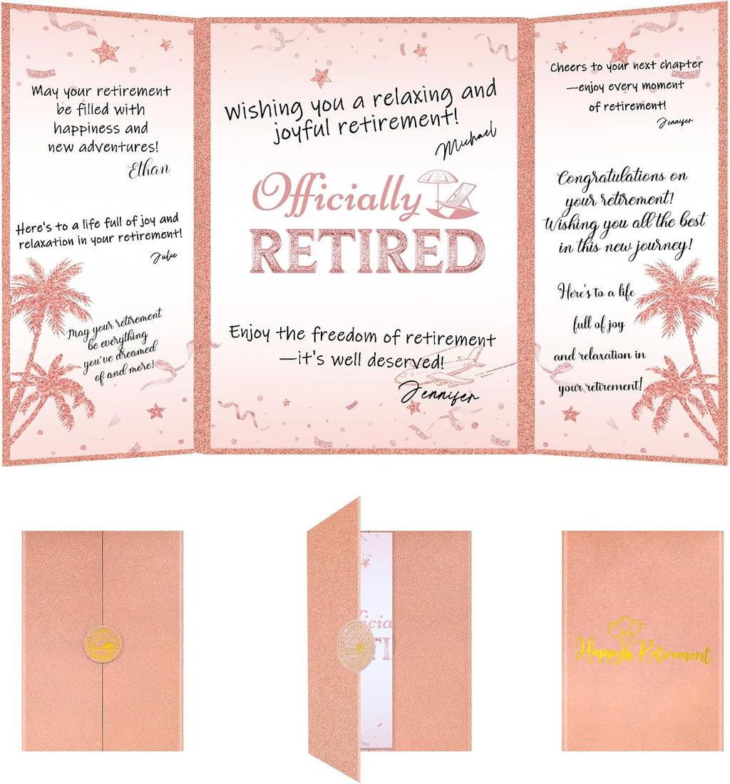 Thboxes Retirement Guest Book Alternative Signing Card, 18 X 12 in, Pink